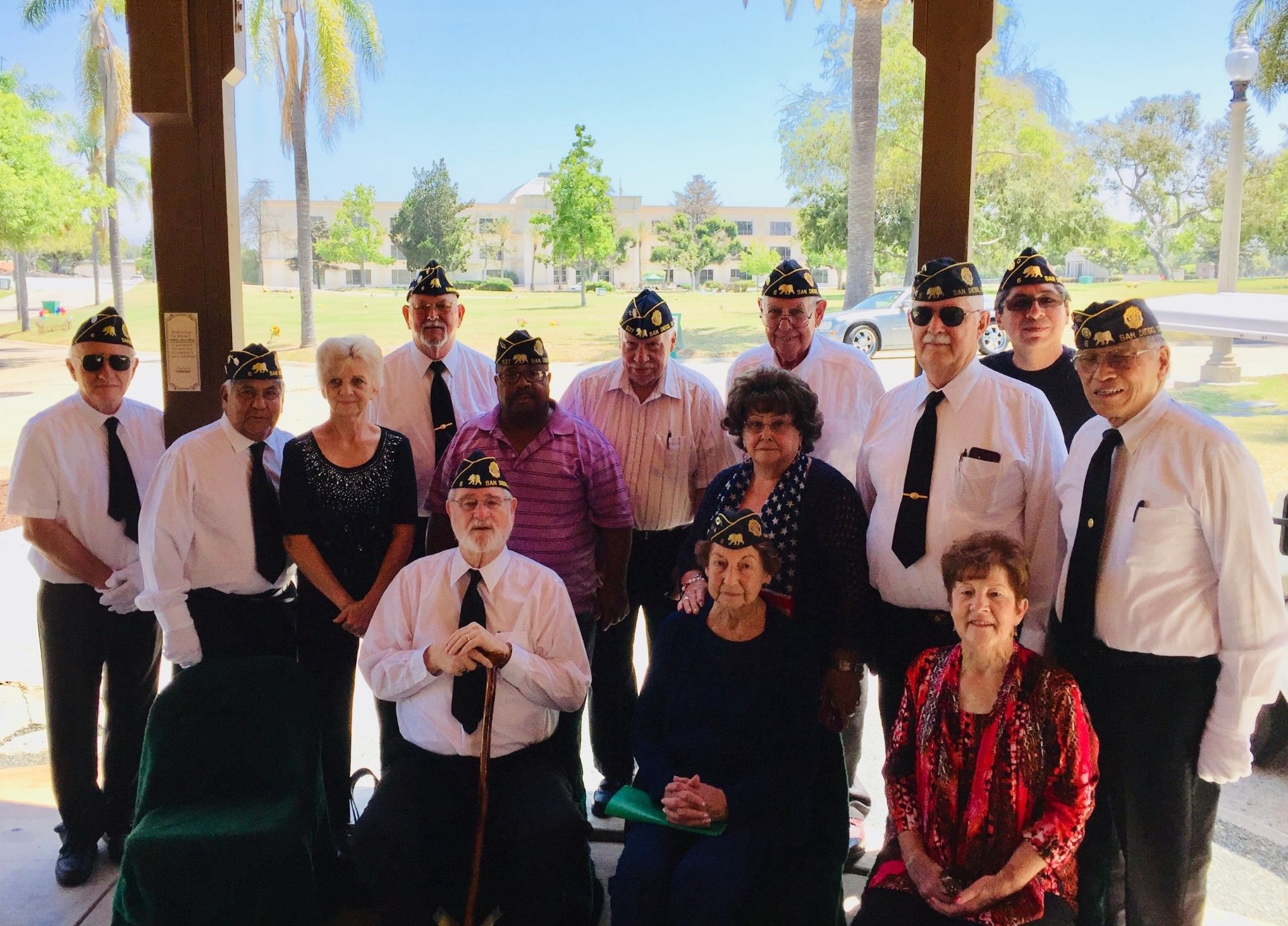 American Legion Post 6 members and families gathered together after memorial service