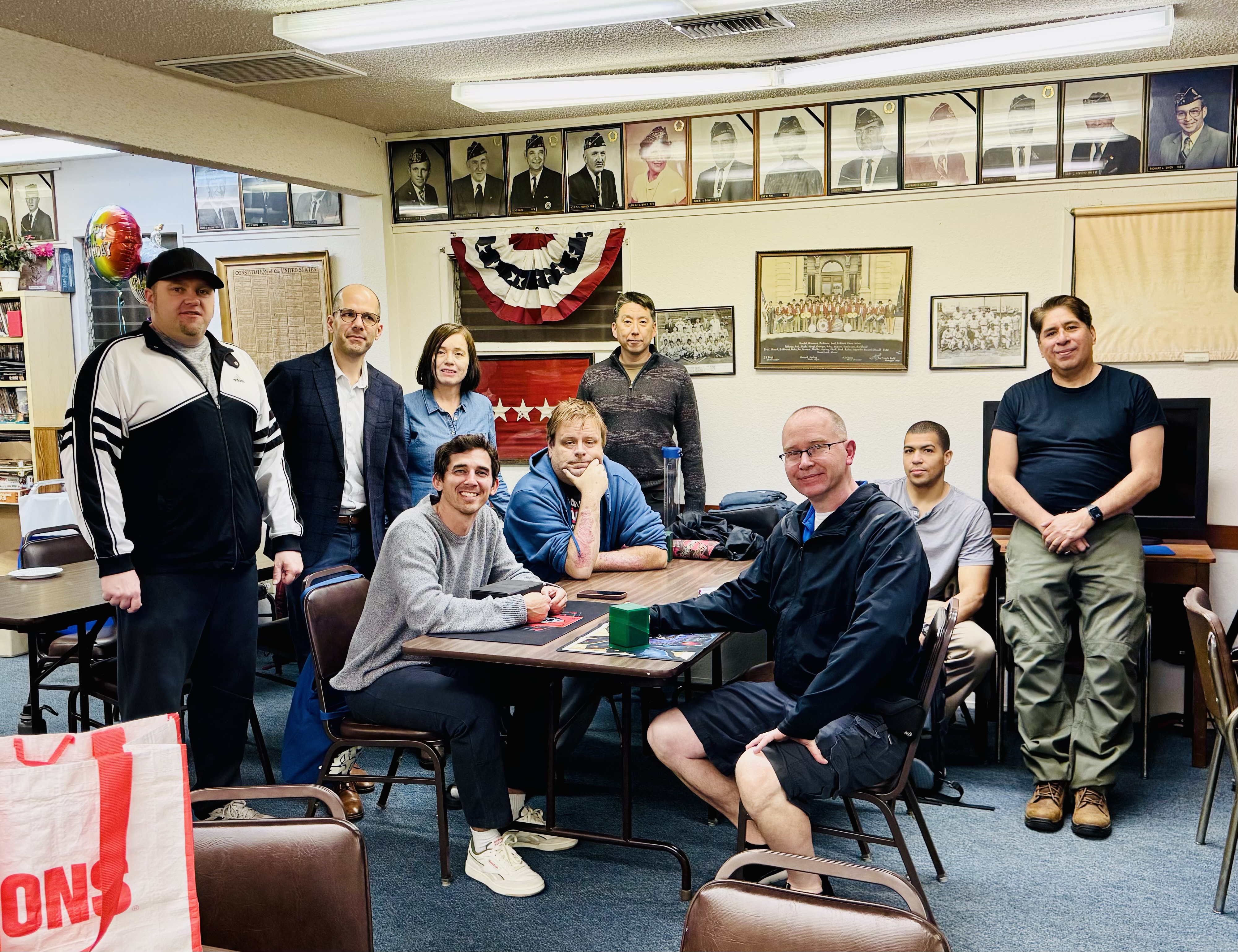 Veterans and community members enjoying Magic: The Gathering at American Legion Post 6